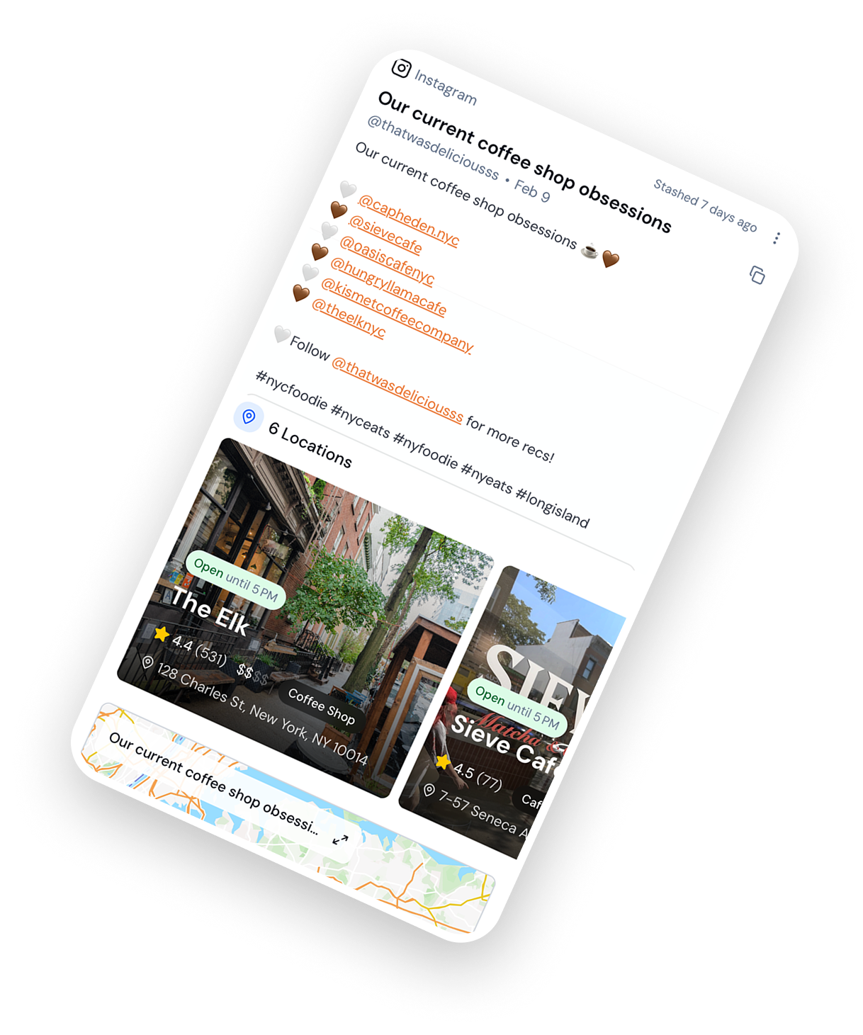 Stasht enriches the post with locations and details